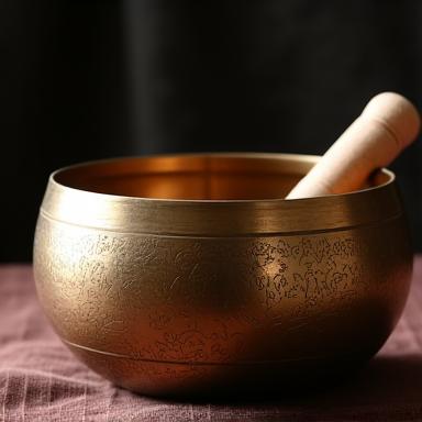 Ciotola tibetana in bronzo martellata a mano con batacchio
